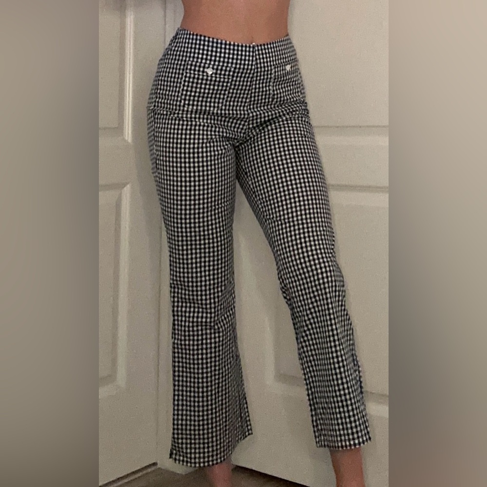 Frankies Bikinis Parlour Poplin Capri Pants NWT Black White Size S